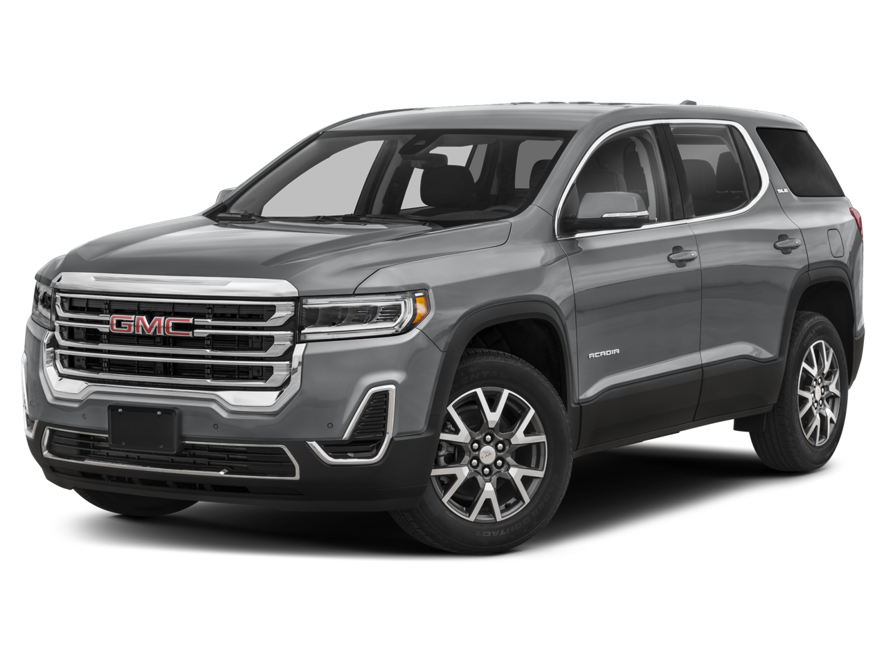 2023 GMC Acadia SLE in Volcanic Red Tintcoat — front three-quarter view