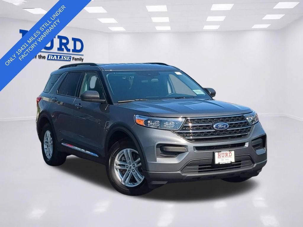 2024 Ford Explorer XLT in Gray — front three-quarter view