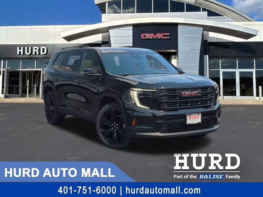 2025 GMC Acadia Elevation in Ebony Twilight Metallic — front three-quarter view